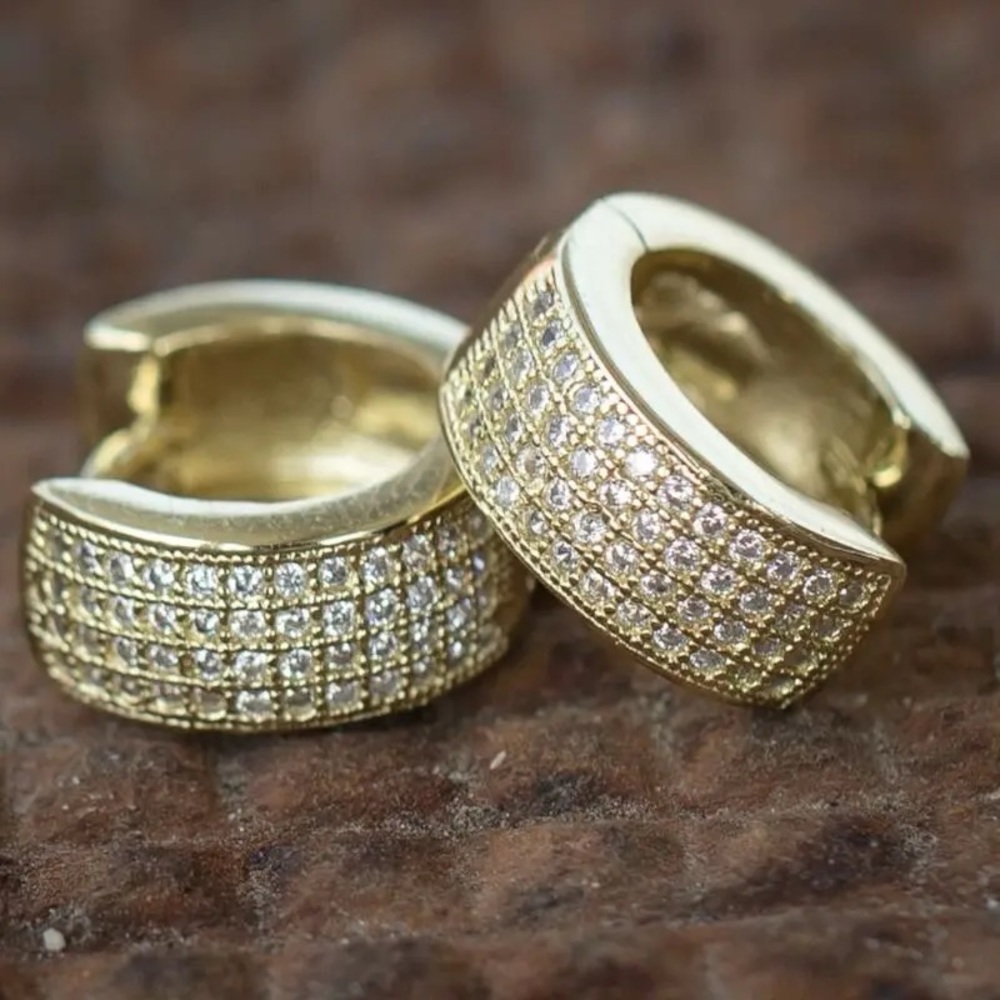 NEW Cool Men Women Silver Gold Color Punk Round Hoop Stud Earrings - Picture 2 of 5